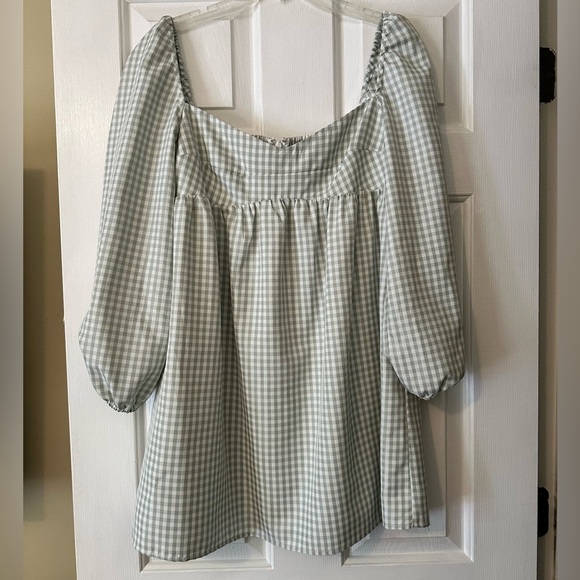 Gianni Bini Kennedy babydoll dress, gingham, size 6, new with tags - Picture 3 of 9